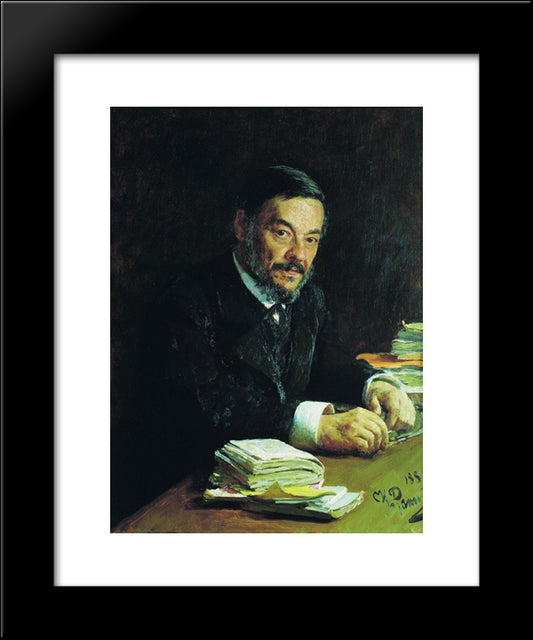 Portrait Of Ivan Mikhaylovich Sechenov, Russian Physiologist 20x24 Black Modern Wood Framed Art Print Poster by Repin, Ilya