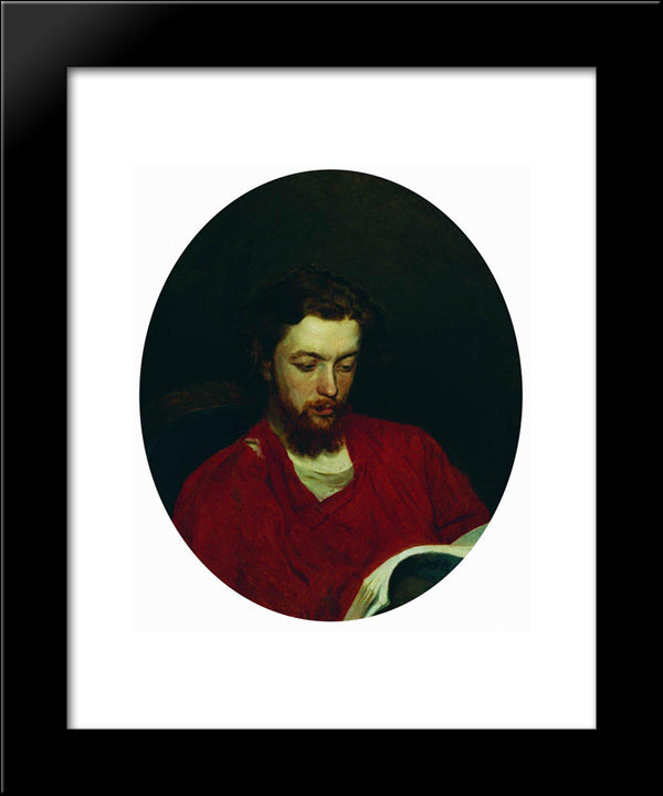 Portrait Of Ivan Stepanovich Panov 20x24 Black Modern Wood Framed Art Print Poster by Repin, Ilya