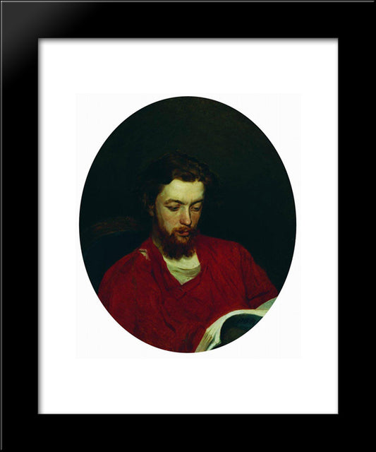 Portrait Of Ivan Stepanovich Panov 20x24 Black Modern Wood Framed Art Print Poster by Repin, Ilya