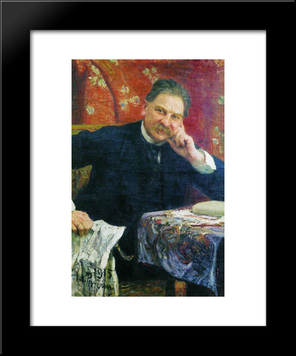 Portrait Of J.M. Vengerov 20x24 Black Modern Wood Framed Art Print Poster by Repin, Ilya