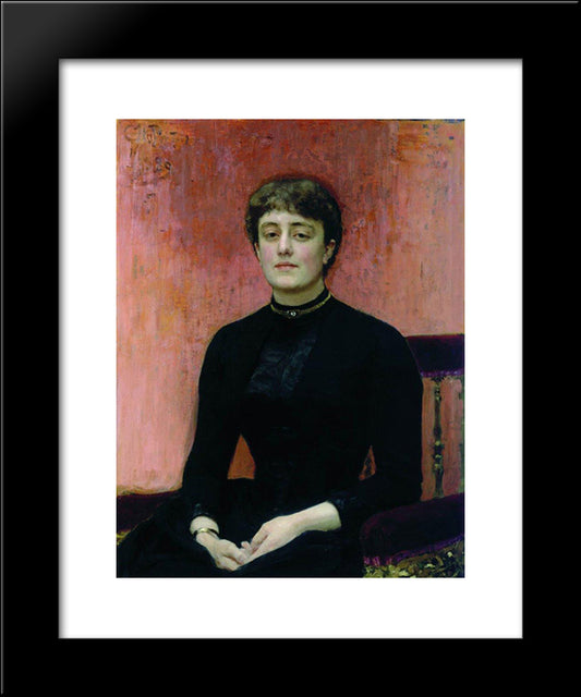 Portrait Of Jelizaveta Zvantseva 20x24 Black Modern Wood Framed Art Print Poster by Repin, Ilya