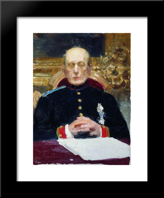 Portrait Of Konstantin Petrovich Pobedonostsev 20x24 Black Modern Wood Framed Art Print Poster by Repin, Ilya