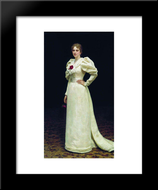 Portrait Of L.P. Steinheil 20x24 Black Modern Wood Framed Art Print Poster by Repin, Ilya