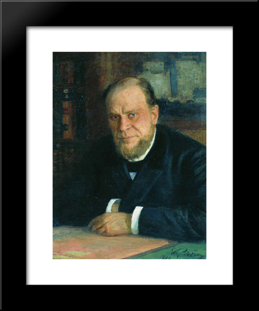 Portrait Of Lawyer Anatoly Fyodorovichm Koni 20x24 Black Modern Wood Framed Art Print Poster by Repin, Ilya