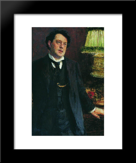 Portrait Of Lawyer Oskar Osipovich Grusenberg 20x24 Black Modern Wood Framed Art Print Poster by Repin, Ilya