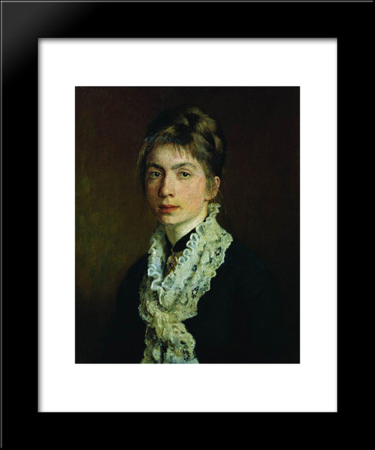 Portrait Of M.P. Shevtsova, Wife Of A. Shevtsov 20x24 Black Modern Wood Framed Art Print Poster by Repin, Ilya