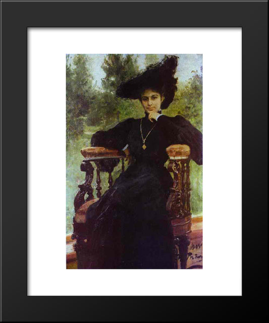 Portrait Of Maria Andreeva 20x24 Black Modern Wood Framed Art Print Poster by Repin, Ilya