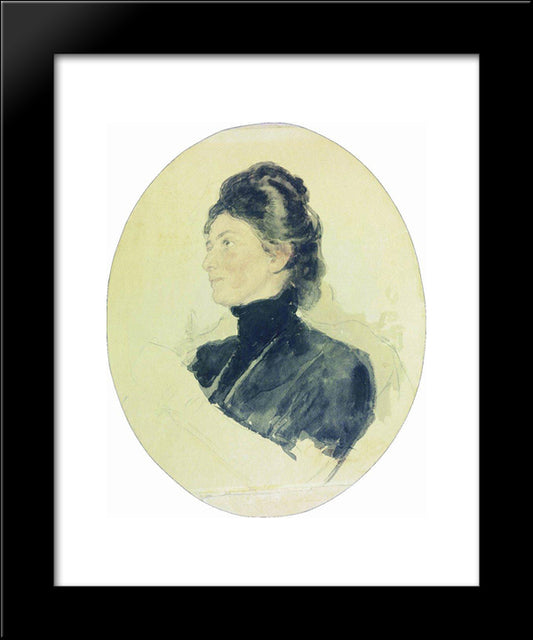 Portrait Of Maria Borisovna Chukovskaya 20x24 Black Modern Wood Framed Art Print Poster by Repin, Ilya