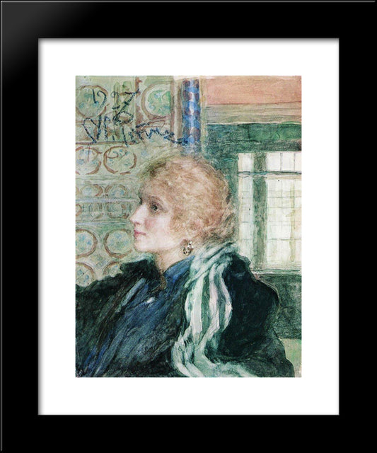 Portrait Of Maria Klopushina 20x24 Black Modern Wood Framed Art Print Poster by Repin, Ilya