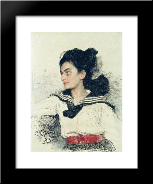 Portrait Of Maria Osipovna Lowenfeld 20x24 Black Modern Wood Framed Art Print Poster by Repin, Ilya
