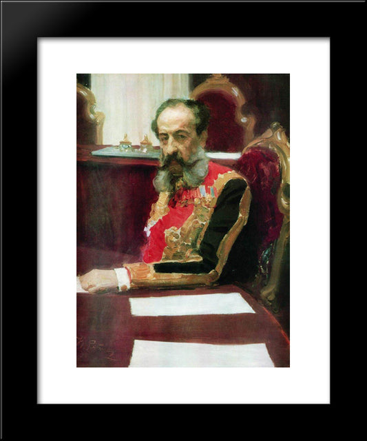 Portrait Of Member Of State Council And Grand Chamberlain, Prince Mikhail Sergeyevich Volkonsky 20x24 Black Modern Wood Framed Art Print Poster by Repin, Ilya