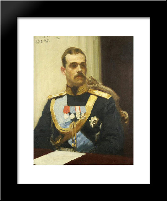 Portrait Of Member Of State Council Grand Prince Mikhail Aleksandrovich Romanov. Study. 20x24 Black Modern Wood Framed Art Print Poster by Repin, Ilya