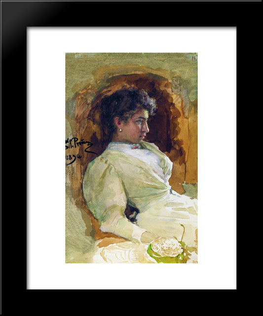 Portrait Of N.I. Repina 20x24 Black Modern Wood Framed Art Print Poster by Repin, Ilya