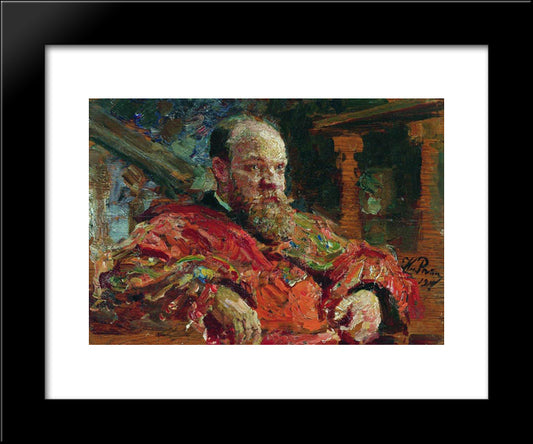 Portrait Of N.V. Delyarov 20x24 Black Modern Wood Framed Art Print Poster by Repin, Ilya