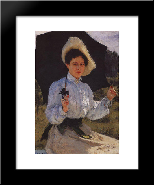 Portrait Of Nadezhda Repina, The Artist'S Daughter 20x24 Black Modern Wood Framed Art Print Poster by Repin, Ilya