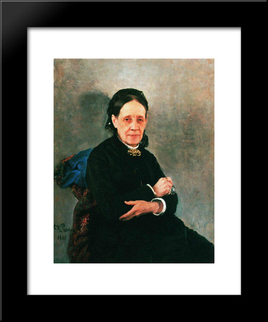 Portrait Of Nadezhda Stasova 20x24 Black Modern Wood Framed Art Print Poster by Repin, Ilya