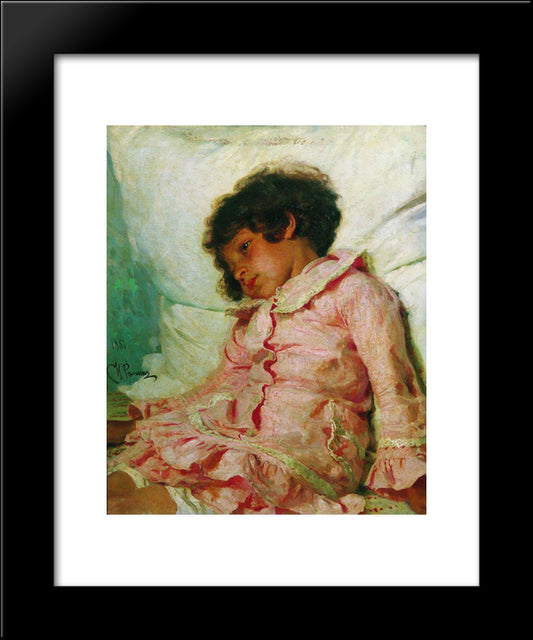 Portrait Of Nadya Repina 20x24 Black Modern Wood Framed Art Print Poster by Repin, Ilya