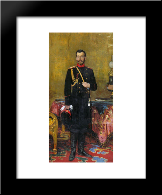 Portrait Of Nicholas Ii, The Last Russian Emperor 20x24 Black Modern Wood Framed Art Print Poster by Repin, Ilya