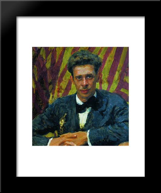 Portrait Of Nikolai Remizov 20x24 Black Modern Wood Framed Art Print Poster by Repin, Ilya
