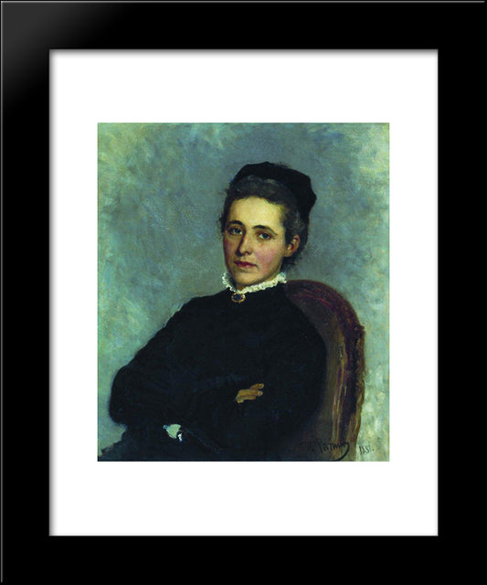 Portrait Of Of Julia Bogdanovna Repman, Born Krause, Wife Of Dr. A.H. Repman 20x24 Black Modern Wood Framed Art Print Poster by Repin, Ilya