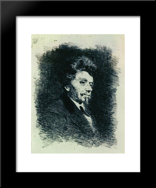 Portrait Of P. Schindler 20x24 Black Modern Wood Framed Art Print Poster by Repin, Ilya