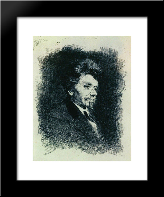 Portrait Of P. Schindler 20x24 Black Modern Wood Framed Art Print Poster by Repin, Ilya