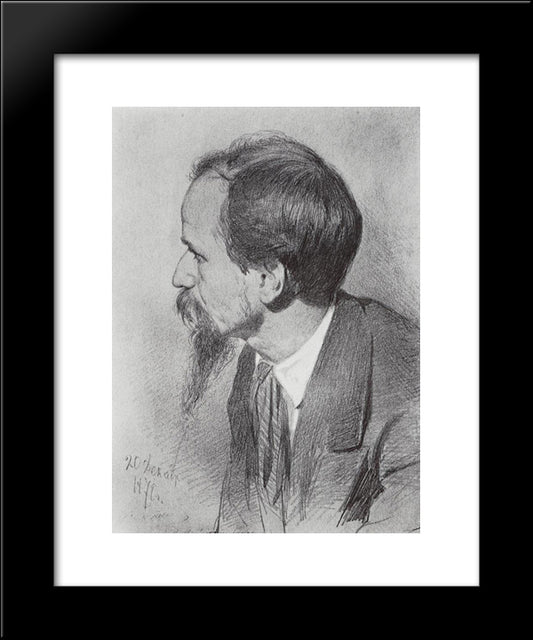 Portrait Of P.P. Chistyakov 20x24 Black Modern Wood Framed Art Print Poster by Repin, Ilya