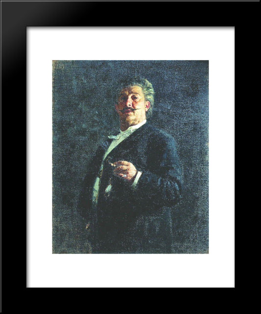 Portrait Of Painter And Sculptor Mikhail Osipovich Mikeshin 20x24 Black Modern Wood Framed Art Print Poster by Repin, Ilya