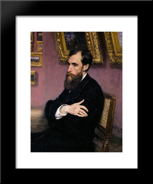 Portrait Of Pavel Tretyakov, Founder Of The Tretyakov Gallery 20x24 Black Modern Wood Framed Art Print Poster by Repin, Ilya