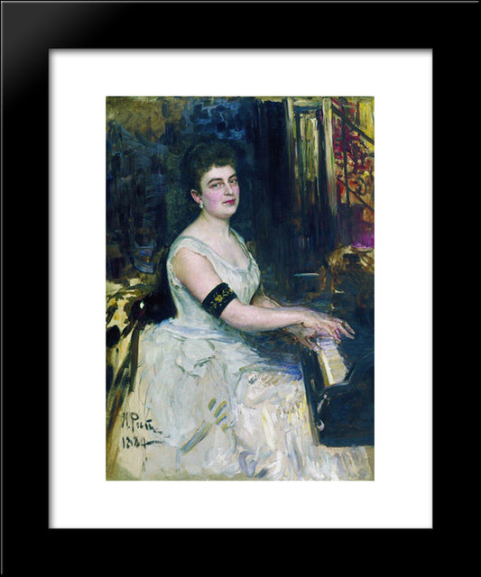Portrait Of Pianist M.K. Benoit 20x24 Black Modern Wood Framed Art Print Poster by Repin, Ilya