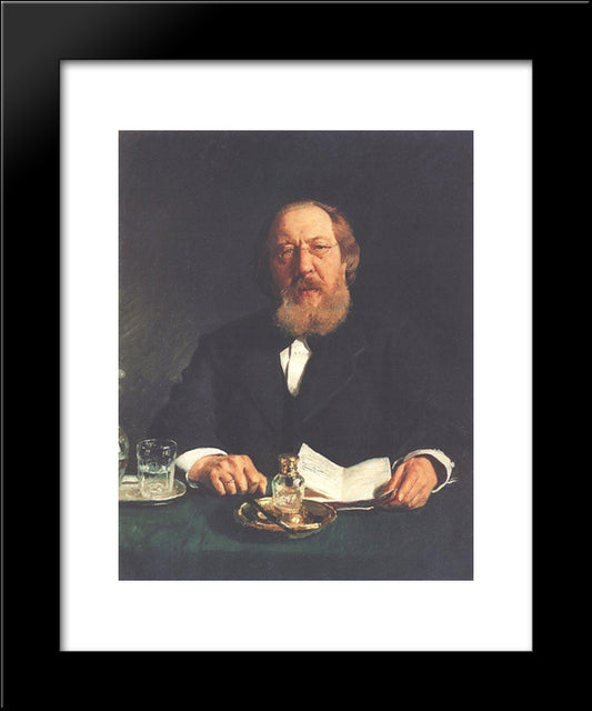 Portrait Of Poet And Slavophile Ivan Sergeyevich Aksakov 20x24 Black Modern Wood Framed Art Print Poster by Repin, Ilya