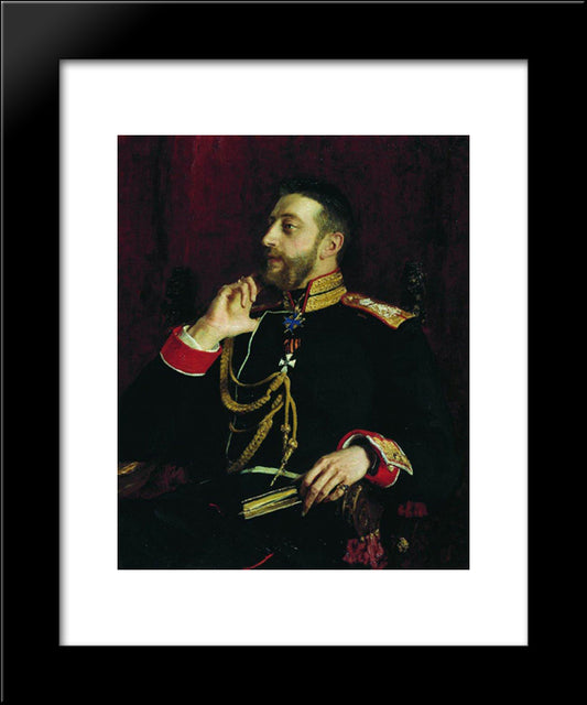 Portrait Of Poet Grand Prince Konstantin Konstantinovich Romanov 20x24 Black Modern Wood Framed Art Print Poster by Repin, Ilya