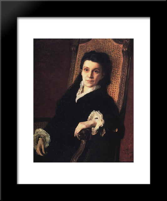 Portrait Of Polixena Stasova 20x24 Black Modern Wood Framed Art Print Poster by Repin, Ilya