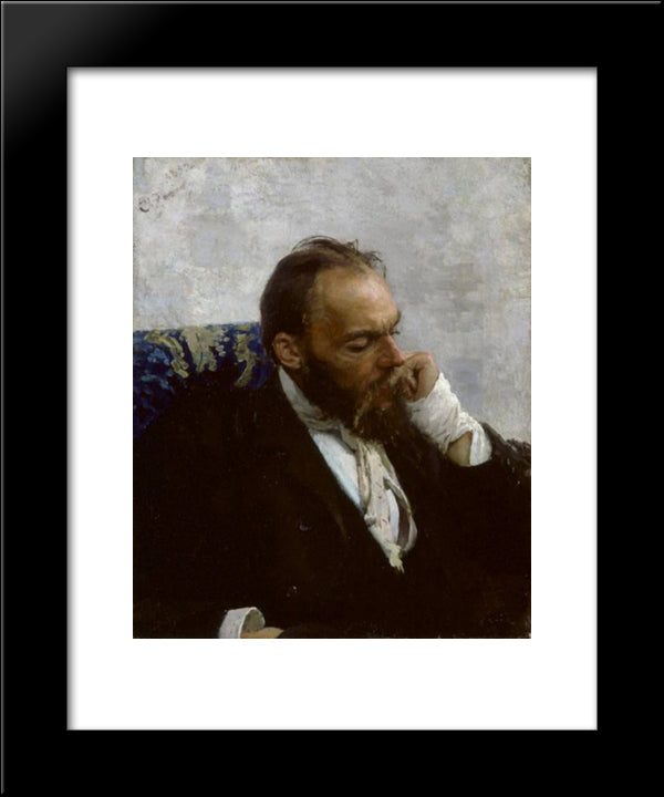 Portrait Of Professor Ivanov 20x24 Black Modern Wood Framed Art Print Poster by Repin, Ilya