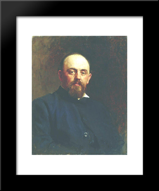 Portrait Of Railroad Tycoon And Patron Of The Arts Savva Ivanovich Mamontov 20x24 Black Modern Wood Framed Art Print Poster by Repin, Ilya