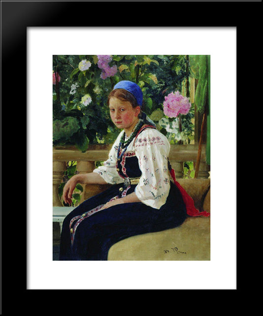 Portrait Of S.F. Mamontova 20x24 Black Modern Wood Framed Art Print Poster by Repin, Ilya