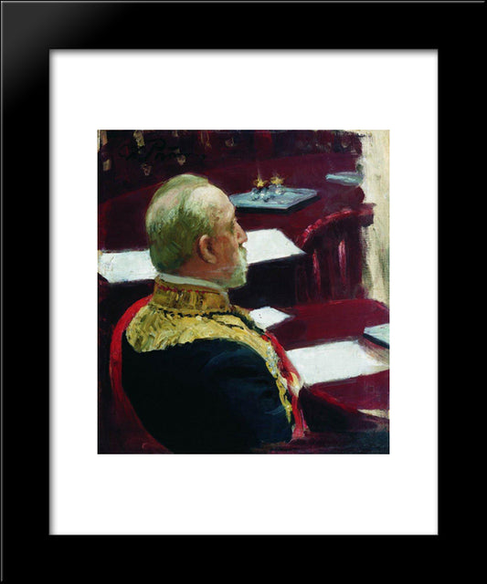 Portrait Of Secretary Of State, General And Member Of State Council Mikhail Nikolayevich Galkin-Vraskoi 20x24 Black Modern Wood Framed Art Print Poster by Repin, Ilya
