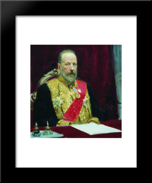 Portrait Of Sergey Vitte 20x24 Black Modern Wood Framed Art Print Poster by Repin, Ilya