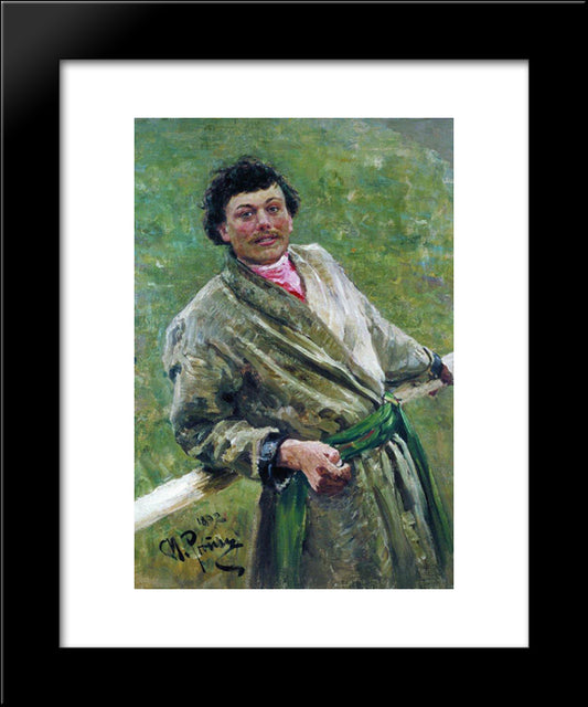 Portrait Of Sidor Shavrov 20x24 Black Modern Wood Framed Art Print Poster by Repin, Ilya