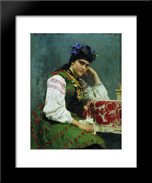 Portrait Of Sophia Dragomirova 20x24 Black Modern Wood Framed Art Print Poster by Repin, Ilya