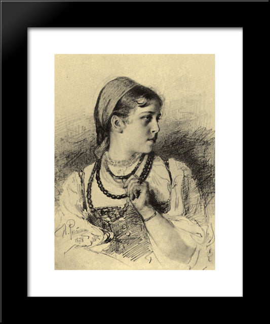 Portrait Of T. A. Mamontova 20x24 Black Modern Wood Framed Art Print Poster by Repin, Ilya