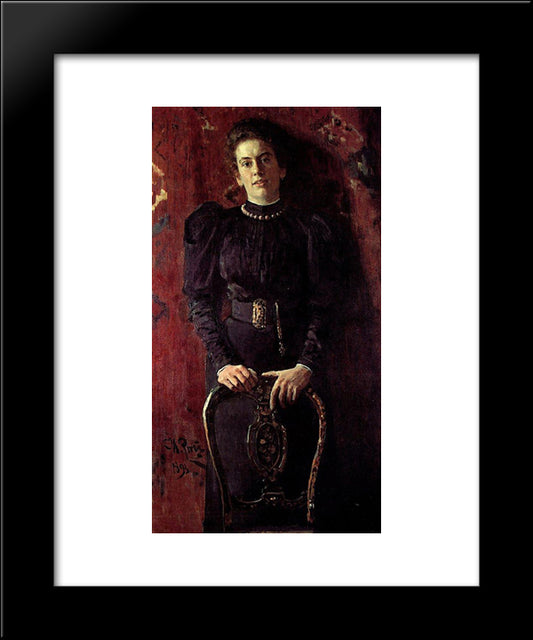Portrait Of T.L. Tolstaya 20x24 Black Modern Wood Framed Art Print Poster by Repin, Ilya