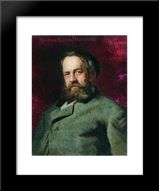 Portrait Of T.P. Chaplygin, A Cousin Of Ilya Repin 20x24 Black Modern Wood Framed Art Print Poster by Repin, Ilya