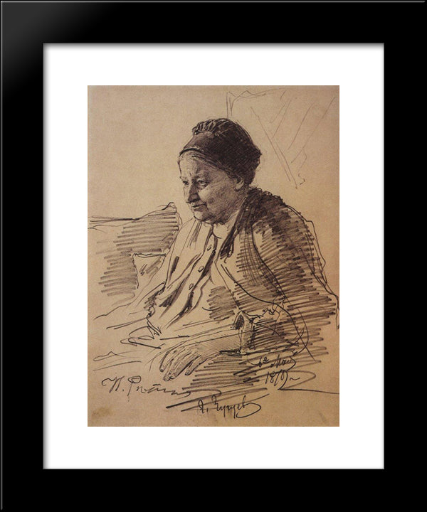 Portrait Of T.S. Repina, Mother Of The Artist 20x24 Black Modern Wood Framed Art Print Poster by Repin, Ilya
