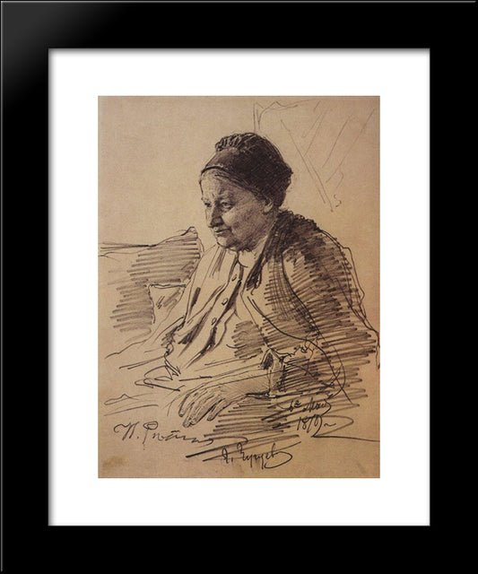 Portrait Of T.S. Repina, Mother Of The Artist 20x24 Black Modern Wood Framed Art Print Poster by Repin, Ilya
