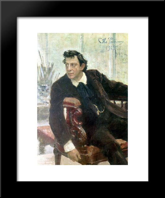 Portrait Of The Actor Pavel Samoylov 20x24 Black Modern Wood Framed Art Print Poster by Repin, Ilya