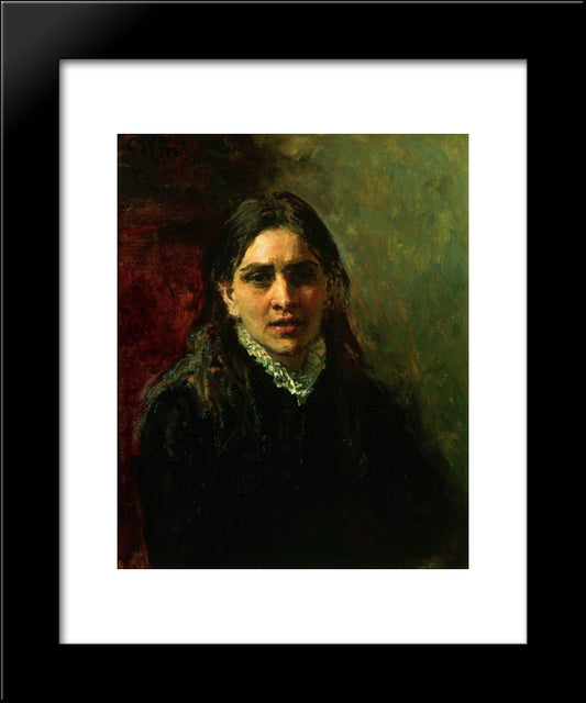 Portrait Of The Actress Pelagey Strepetova 20x24 Black Modern Wood Framed Art Print Poster by Repin, Ilya
