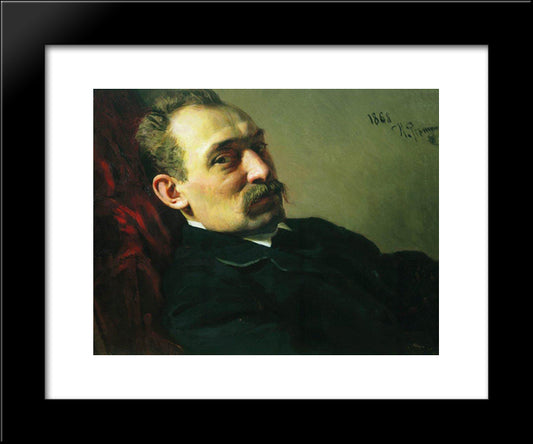 Portrait Of The Architect Philip Dmitrievich Hloboschin 20x24 Black Modern Wood Framed Art Print Poster by Repin, Ilya