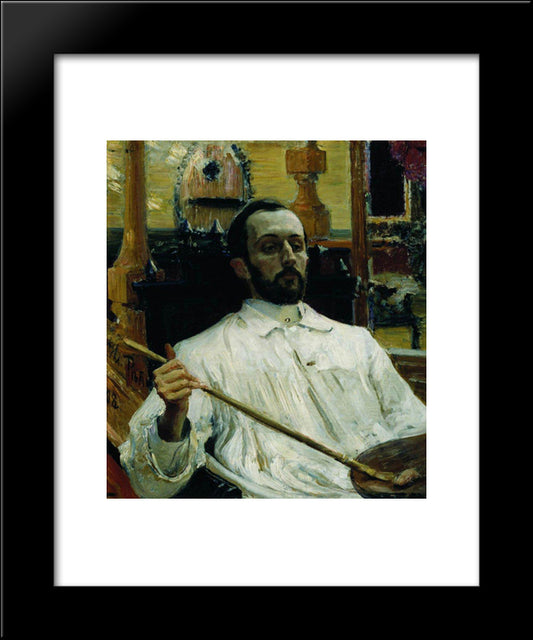 Portrait Of The Artist D.N. Kardovskiy 20x24 Black Modern Wood Framed Art Print Poster by Repin, Ilya