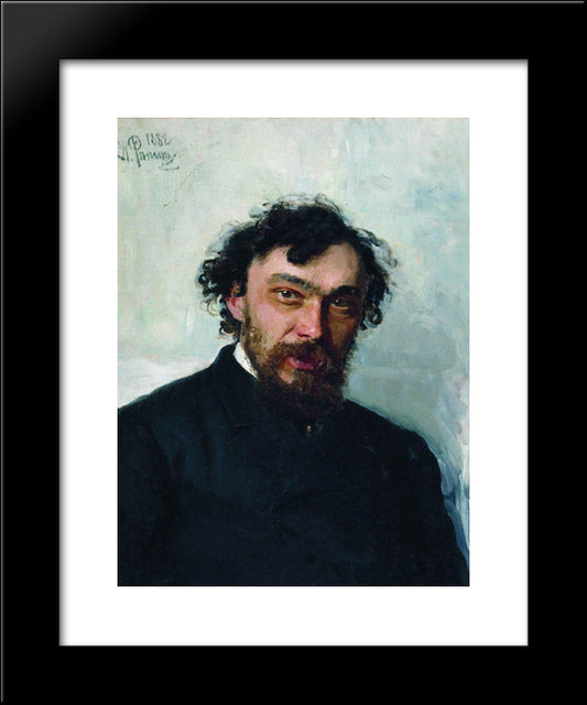 Portrait Of The Artist Ivan P. Pohitonov 20x24 Black Modern Wood Framed Art Print Poster by Repin, Ilya